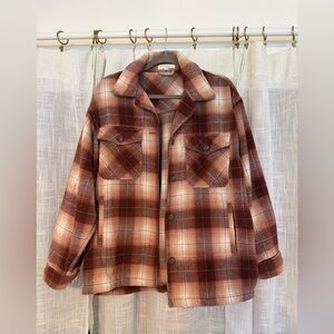 Workshop Republic Clothing Plaid Utility Jacket Large
